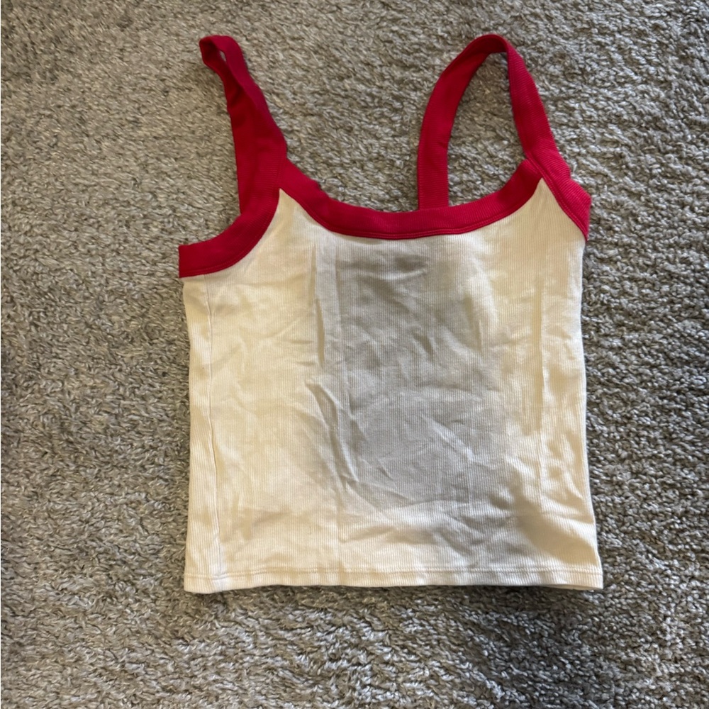 PacSun Red and White Tank Top